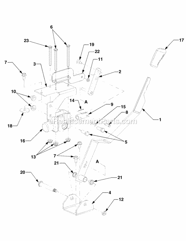 Lift Valve Diagram and Parts List for 5264DE 54AE546-710, 54BE546-710 Cub Cadet Lawn Tractor